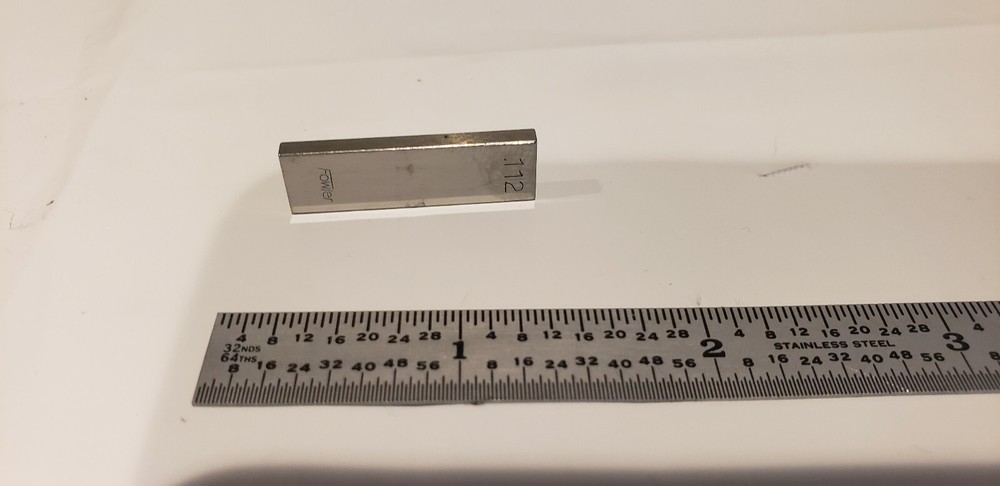 .112" Fowler Rectangular Steel Gage Gauge Block.