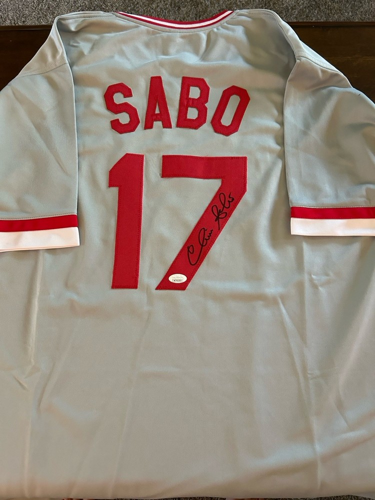 Cincinnati Reds Custom Jersey Signed by Chris Sabo JSA Certified