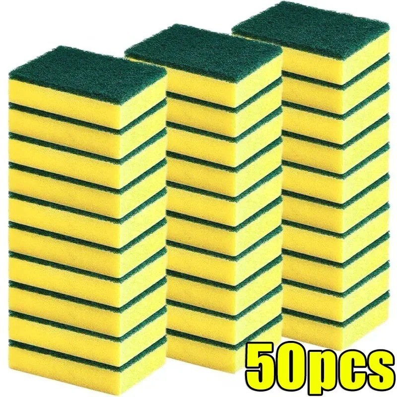 10/30/50pc Double-Sided Magic Cleaning Sponge – Rust & Pot Brush for Kitchen