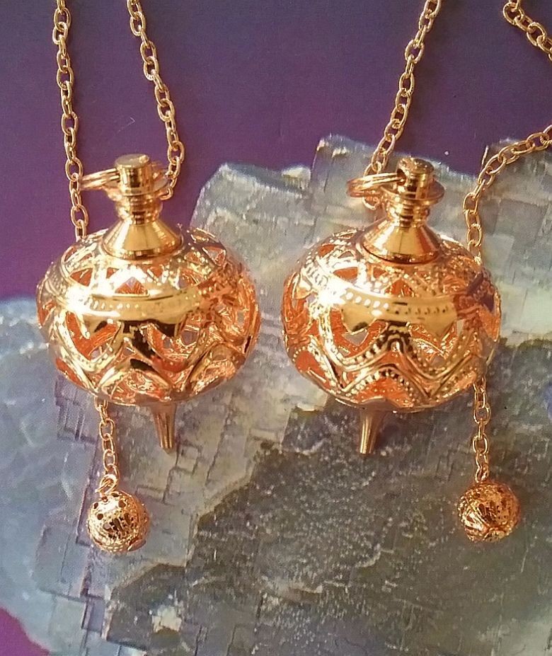 COPPER DOWSING PENDULUM, LARGE UNUSUAL FILIGREE DESIGN COPPER DOWSING PENDULUM