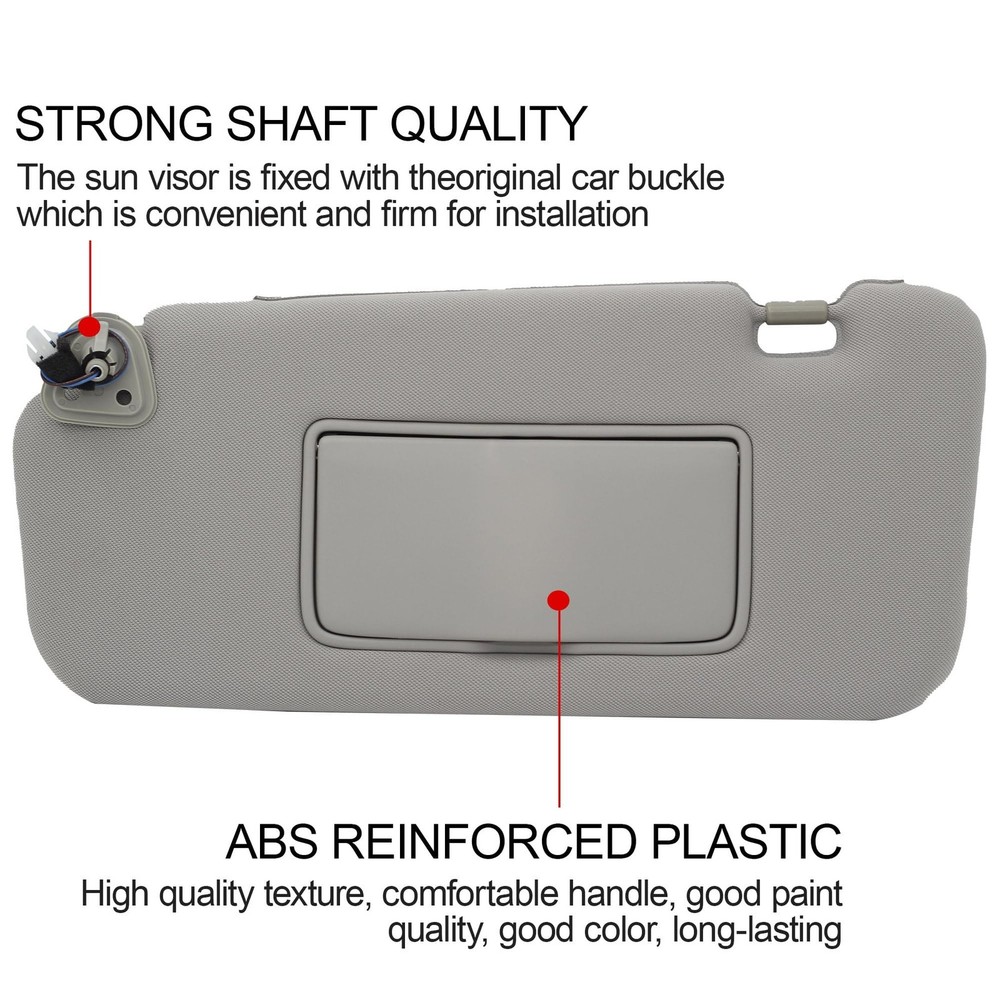 Left Driver Side Sun Visor with Light Compatible