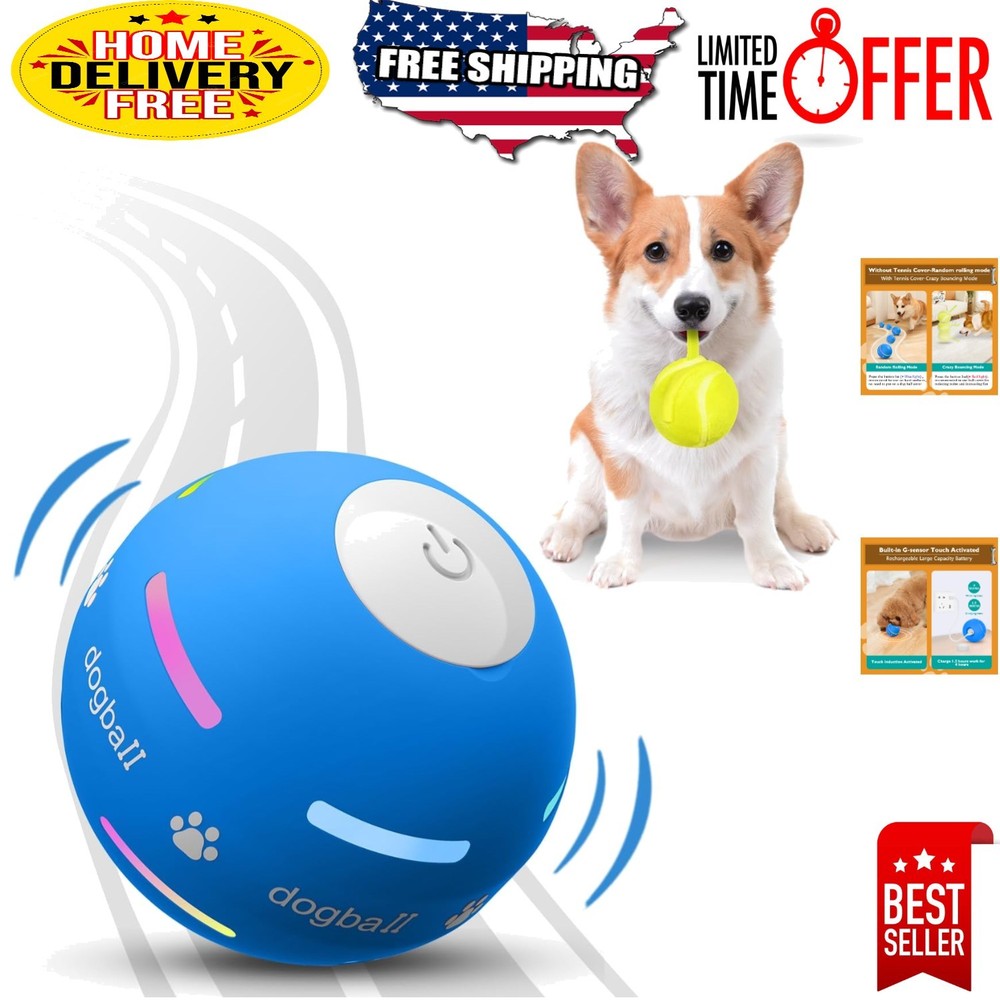 Upgraded Motion-Activated Interactive Dog Ball - Durable & USB Rechargeable