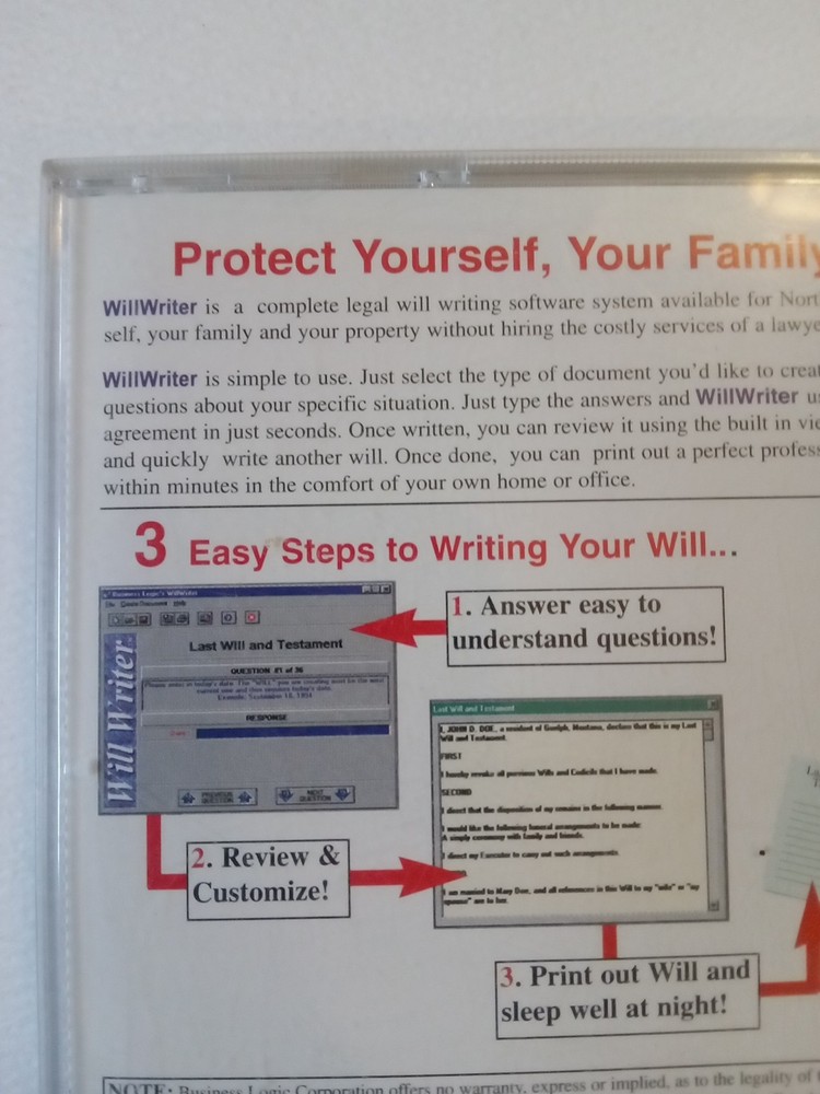 Will Writer Software CD-ROM
