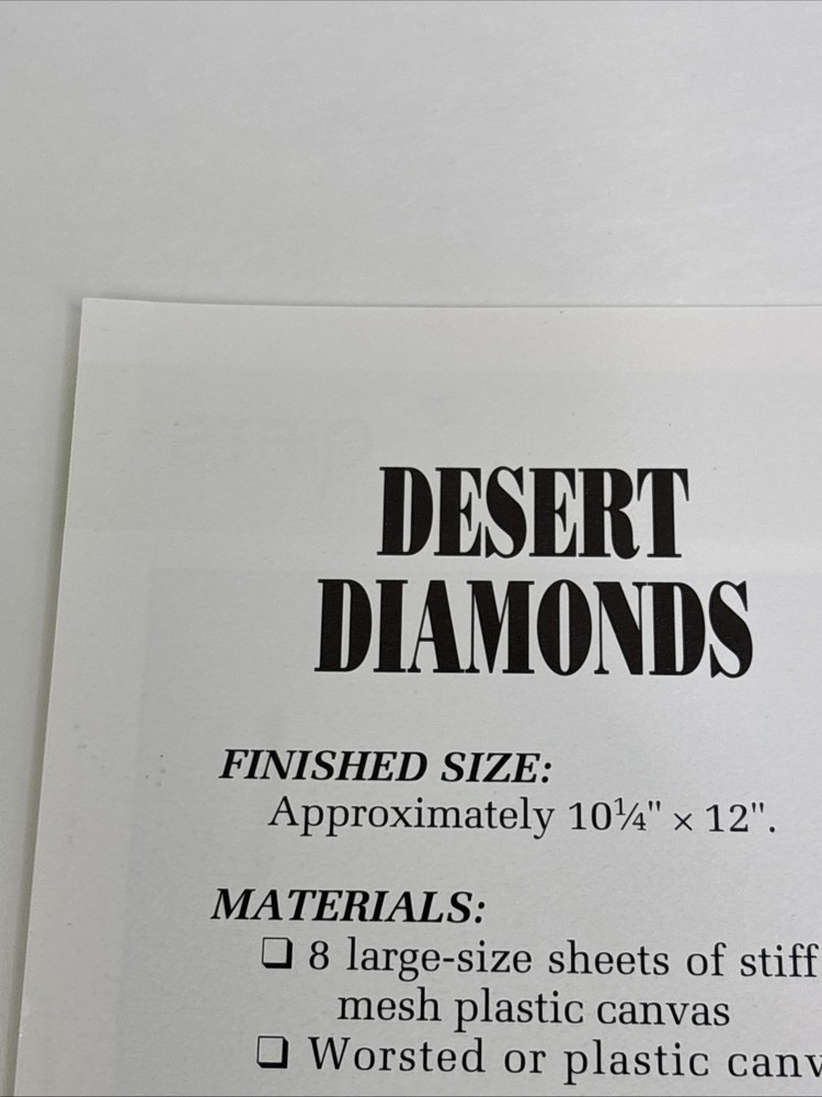 Desert Diamonds Box Annie's Attic Plastic Canvas Pattern Page