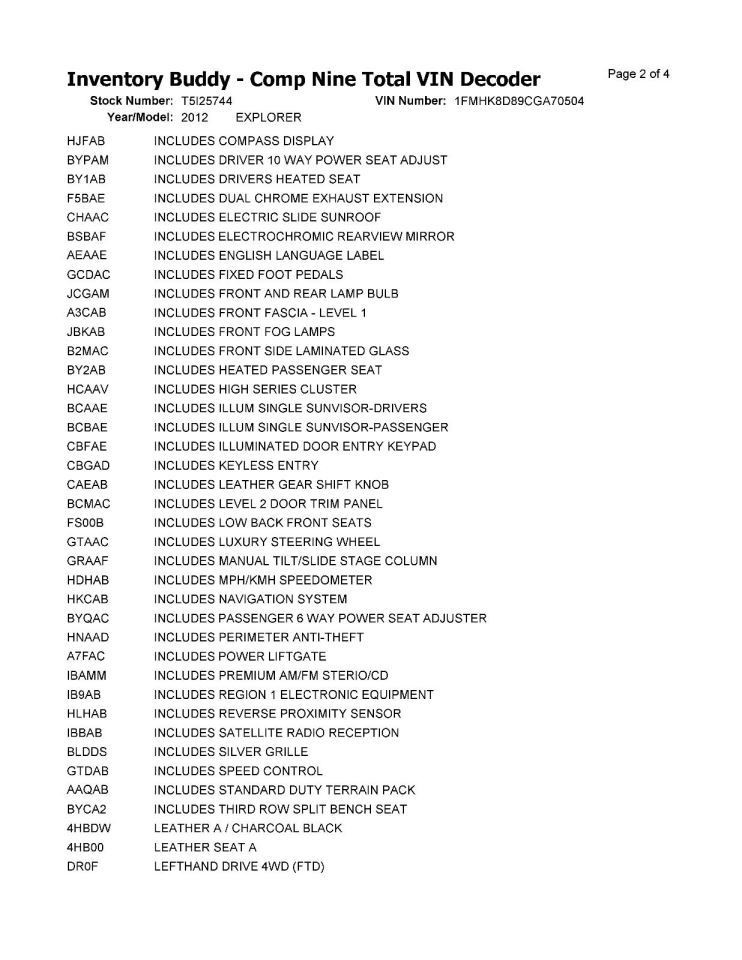 EXPLORER 2012 Transmission Shift 966614
