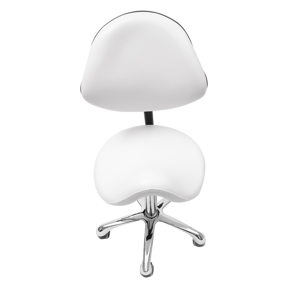 Ergonomic Saddle Stool with Adjustable Backrest for Comfort and Mobility