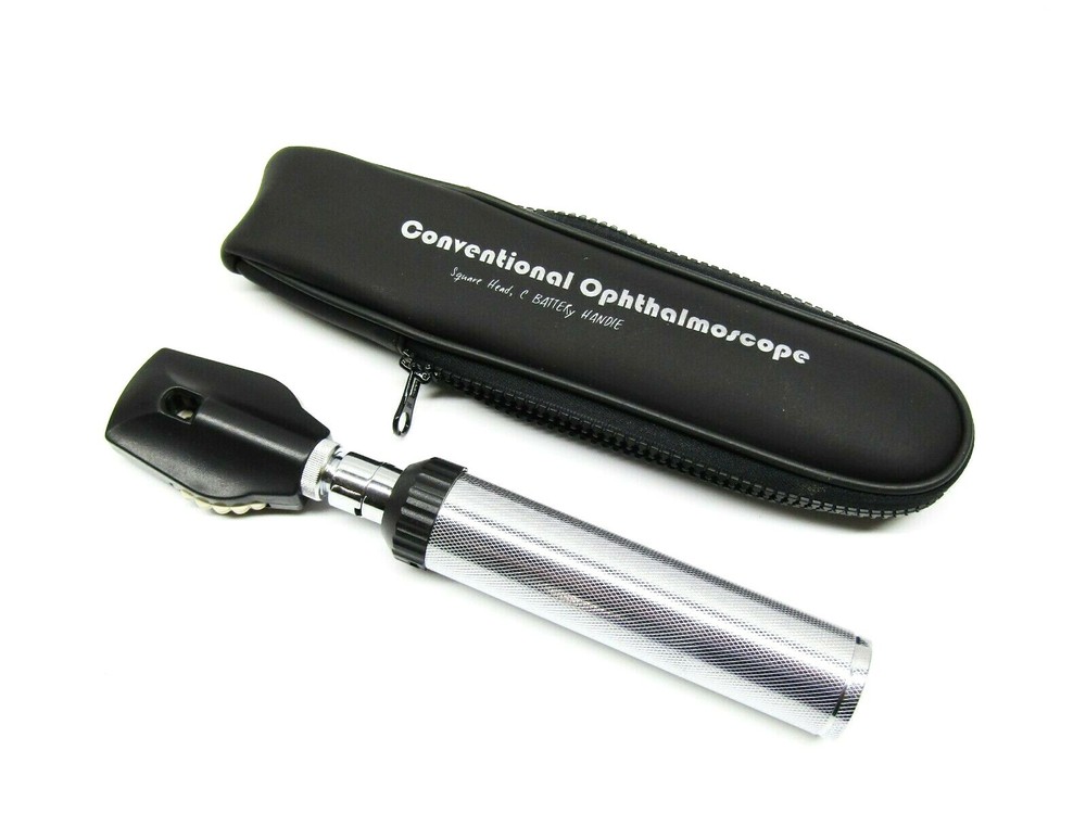 Ophthalmoscope Square Head “C” Battery Chrome Plated Handle Optometry Tools