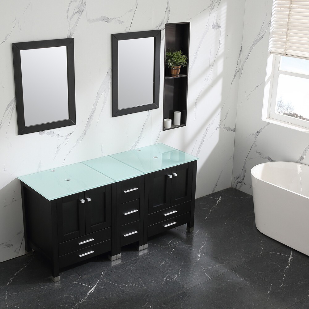 Bathroom Vanities 60" Double Cabinets Combo w/Mirror