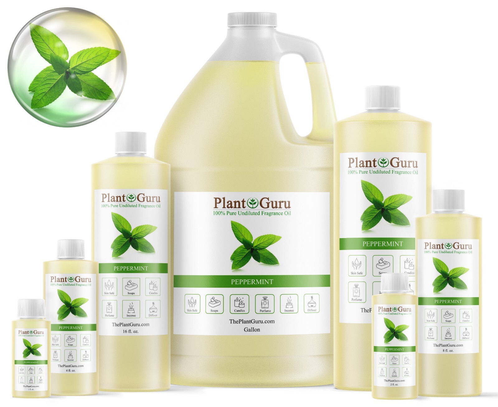 Peppermint Fragrance Oil For Candle, Soap Making, Diffuser and Burners