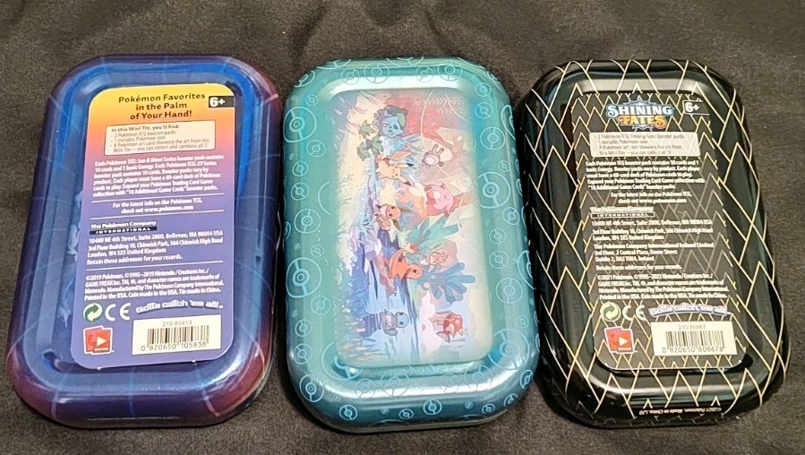 3 Empty Pokemon Mini Tins