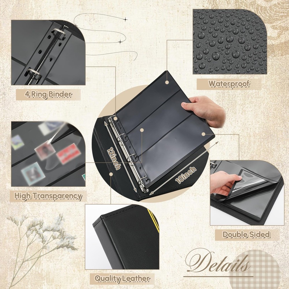 Stamp Collecting Album set include 20 Pages Binder collection book kit