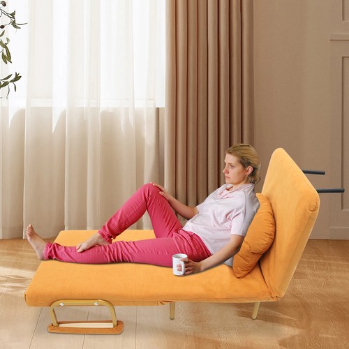 3 IN 1 Convertible Sofa Bed Folding with Pillow & 5-Position Adjustable Backrest