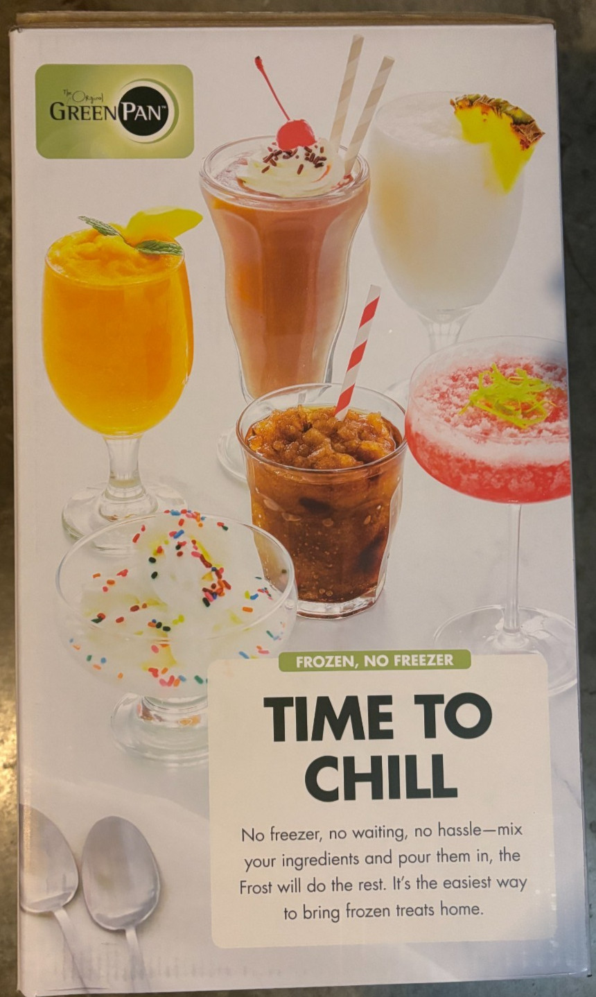 NEW GreenPan Frost Ice Cream & Frozen Drink Maker Green Color Shipped in 2nd Box