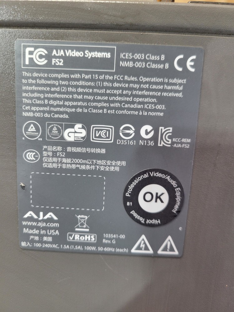 AJA FS2 Dual Channel Frame Synchronizer and Converter