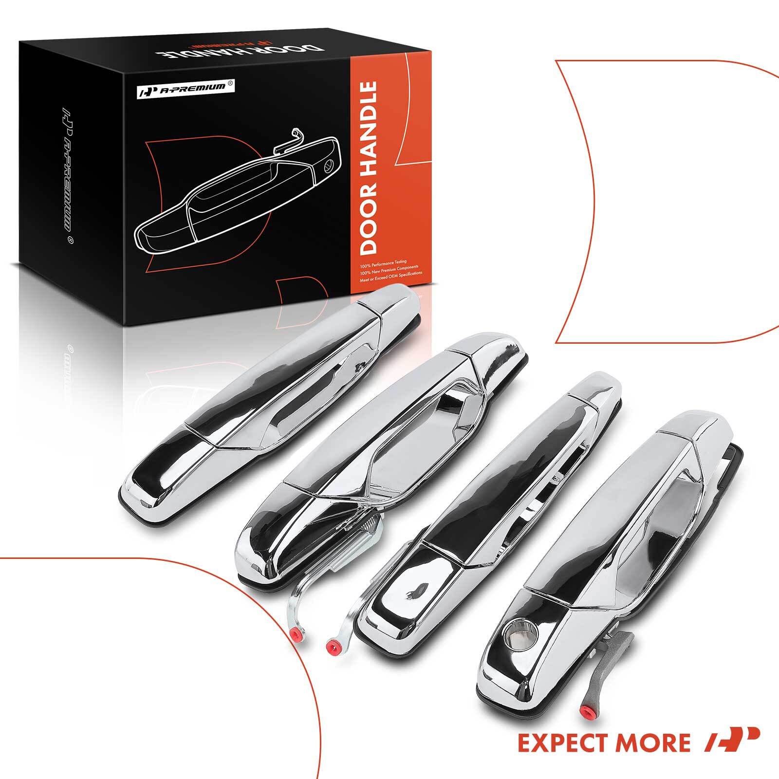 4x Chrome Exterior Door Handle Front &Rear for Chevy Silverado 1500 GMC Cadillac