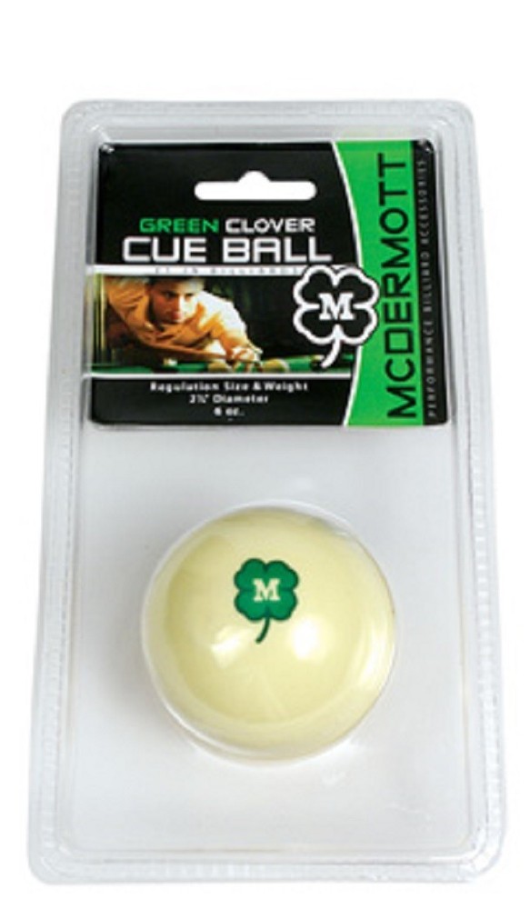 MCDERMOTT GREEN CLOVER BILLIARD GAME POOL TABLE REPLACEMENT CUE BALL