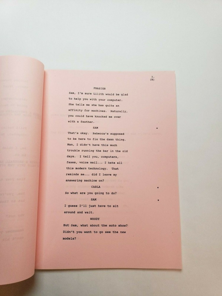 CHEERS / Phoef Sutton & Bill Steinkellner 1990 TV Script "Rebecca Redux"
