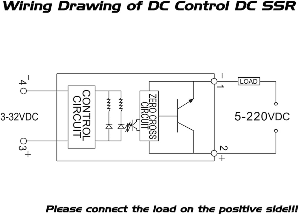 Solid State Relay SSR-25DD, DC to DC Input/Output, 3-32VDC, 25A, Plastic Cover