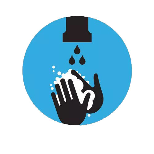 Blue Circle Clean Wash Hands Sticker Decal