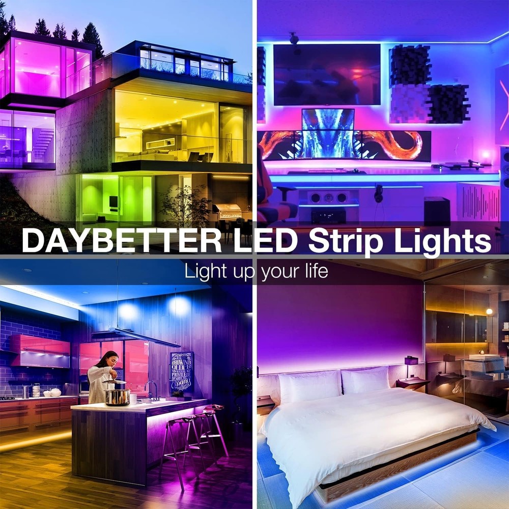 DAYBETTER LED Strip Lights 100ft, Smart Lighting with App Remote Control