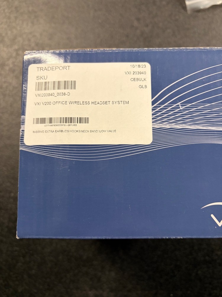 VXi V200 Office Wireless Headset w/ Desktop Charging Base Kit