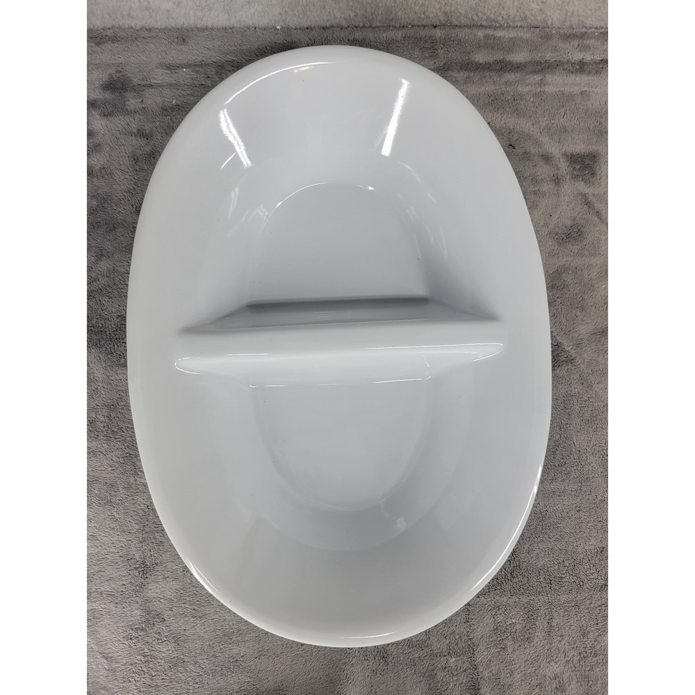 The Main Ingredients White Ceramic Large Divided Serving Dish Bowl 2 Section