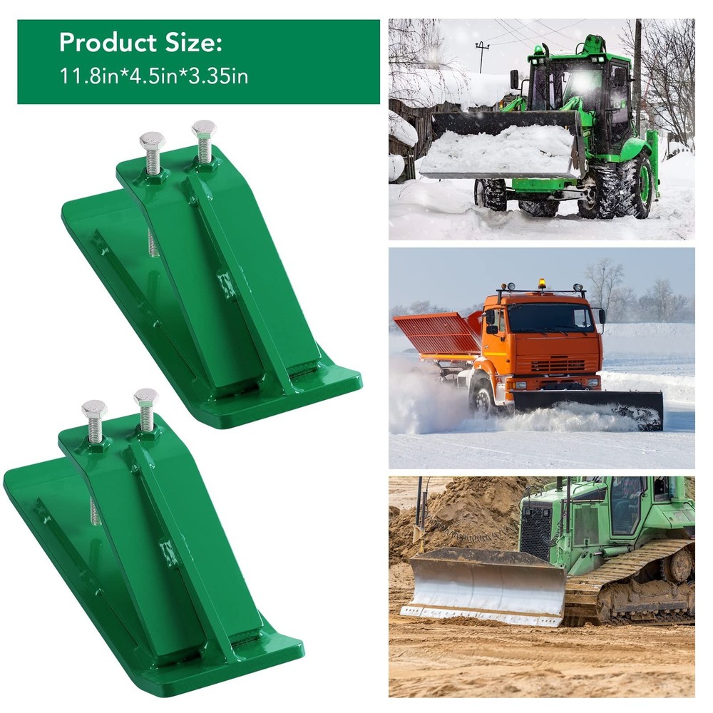 2Pc Tractor Bucket Protector Ski Edge Protector with Double Lock Nuts and Bolts