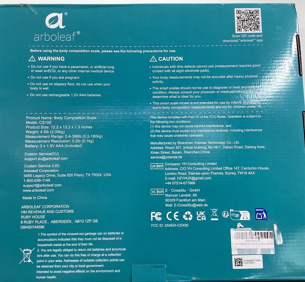 Arboreal Eight-electrode Body Composition Scale E1B