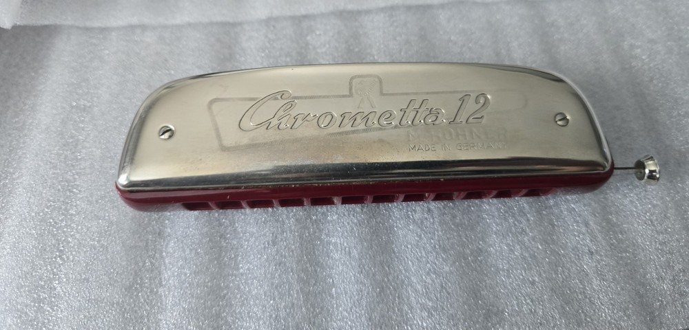 Hohner Chrometta 12 Chromatic Harmonica Key C Germany w/ Case Tested