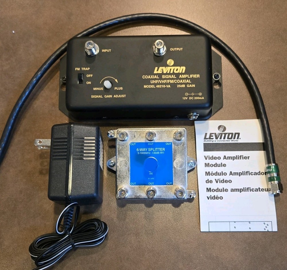 Leviton Video Amplifier Module & 6 Way Splitter