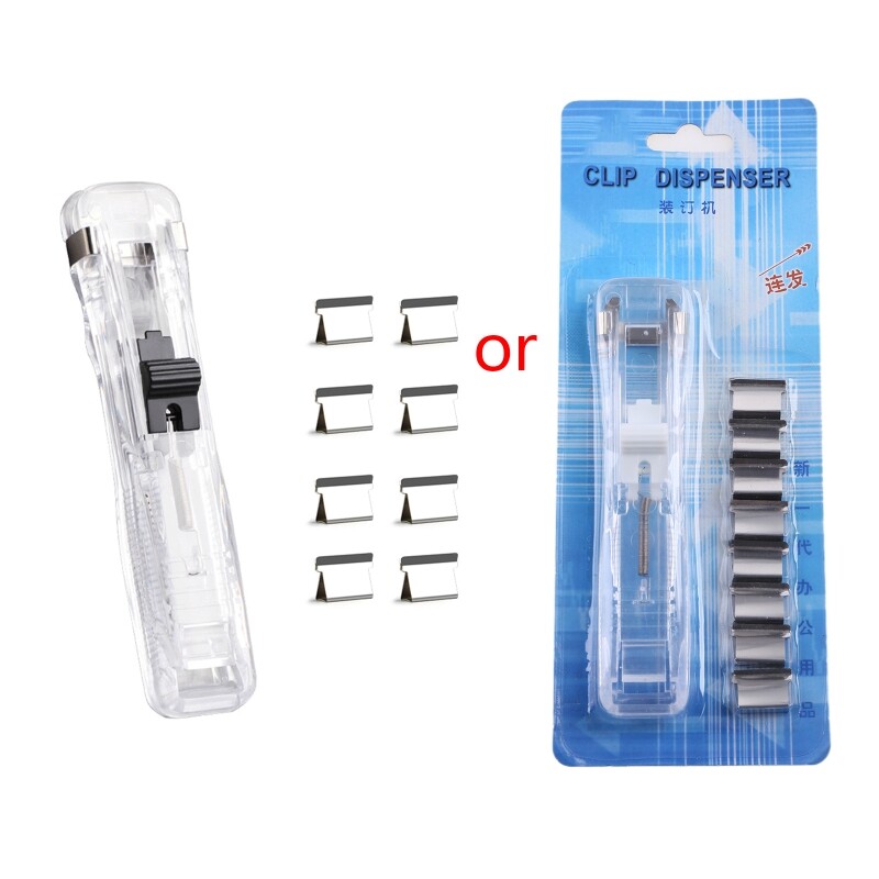 8 Pcs File Document Clamp Set with Clamp Dispenser Multi-purpose Binding Tools