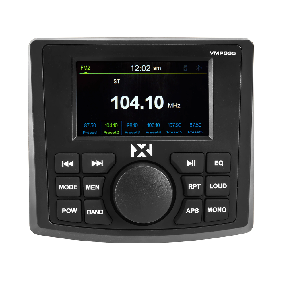 NVX VMPS35 Marine Gauge Mount Multimedia Receiver with Bluetooth & Camera Input