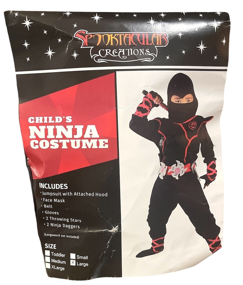 Boy's Ninja Complete  Costume Size Large (10-12)