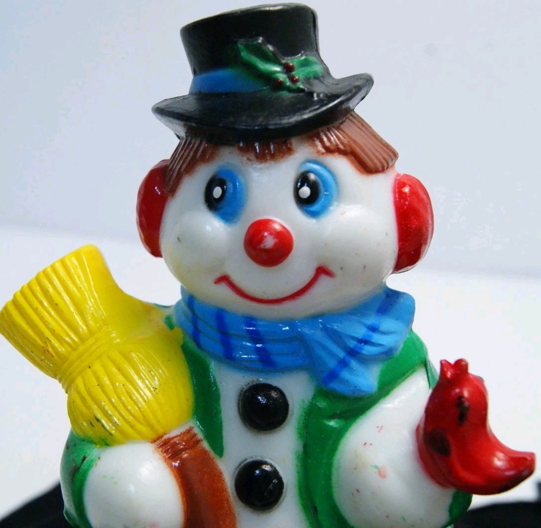 Vintage 1980s Plastic Holiday Stocking Hanger Set – Santa Snowman Reindeer READ