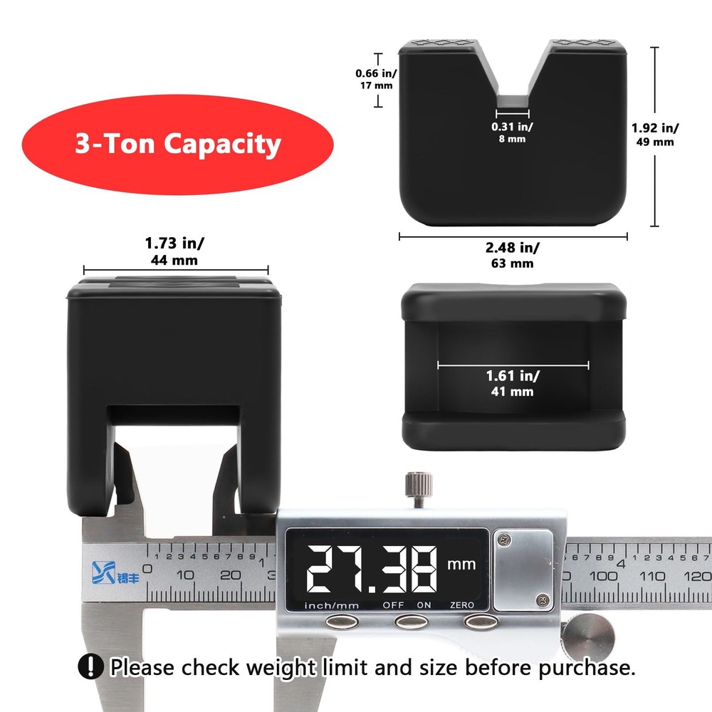 4 Pack Rubber Car Jack Stand Pads Adapter Compatible With 3Ton Jack Stands