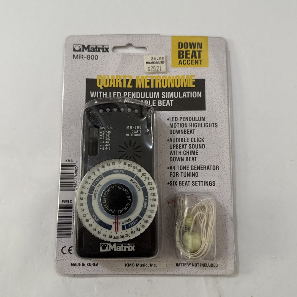 Matrix MR-800 Quartz Metronome w/ LED Pendulum Simulation & Down Beat Accent