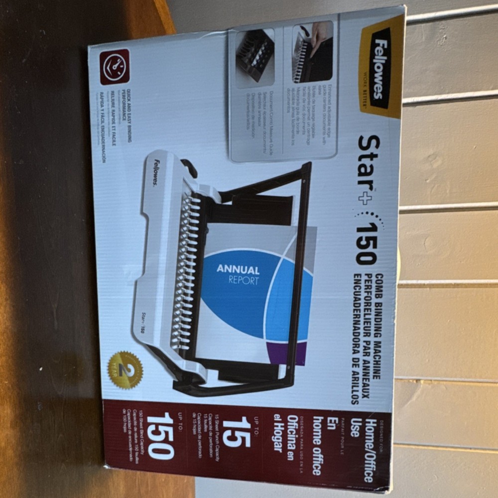 Fellowes Star + 150 Comb Binding Machine for Home and Office Document Binding