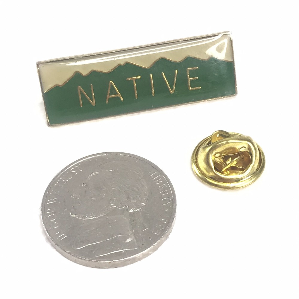 NATIVE Rectangle 1 3/8" Vintage Lapel Pin Pinback Buttons
