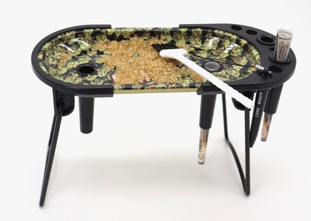 Ultimate Portable Rolling Tray Foldable Design Cone Loading Acesory Rack Durable