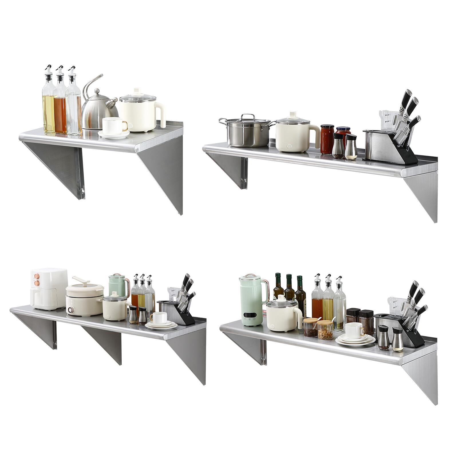 VEVOR Stainless Steel Wall Mounted Shelf Kitchen Restaurant Shelving Multisize