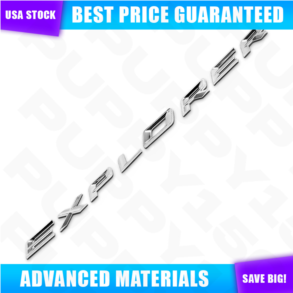 Explorer Sport Hood 3D Letters Chrome Silver Fits For 2020-2025 Models Stickers