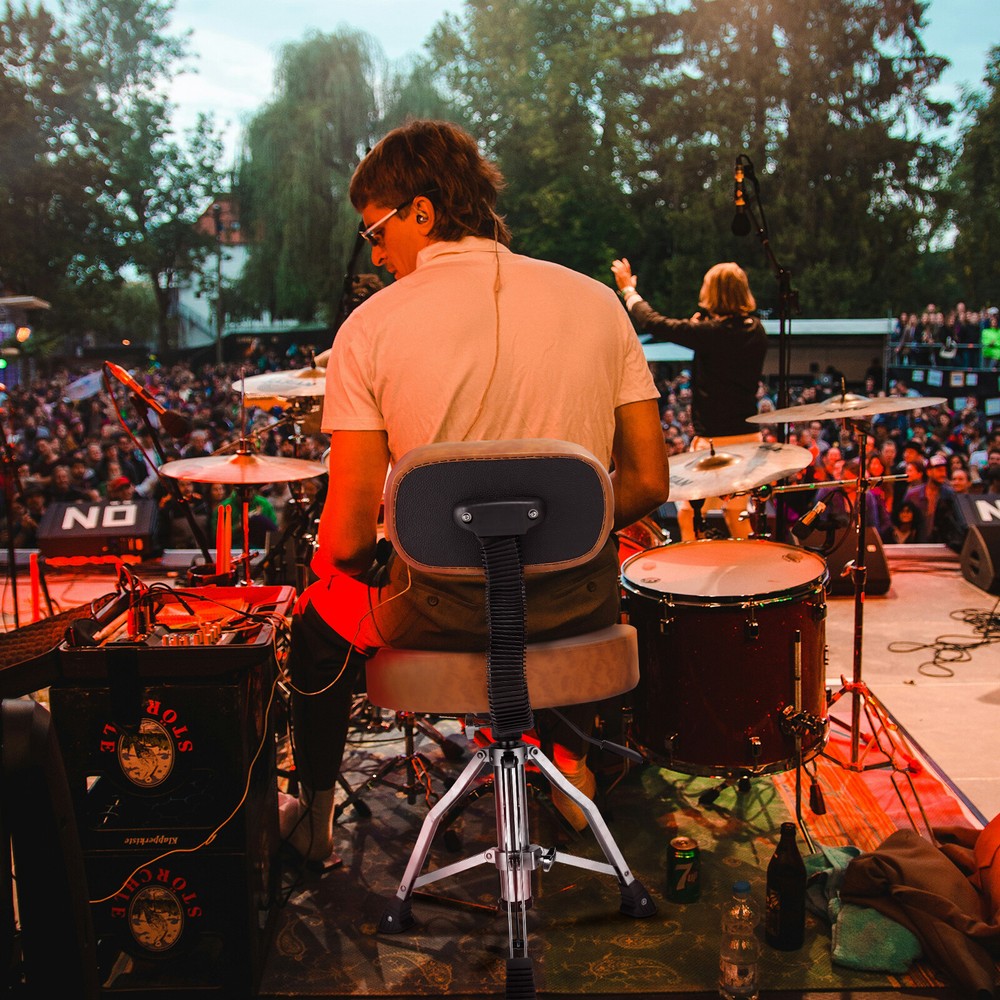 Drum Throne with Backrest, Hydraulic Drum Stool Adjustable Height for Drummers