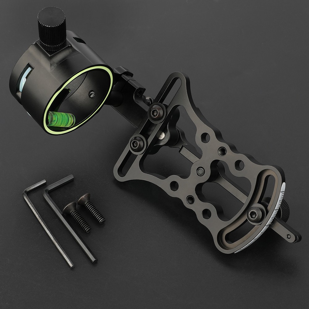 Compound Bow Sight Single Pin 0.019" Adjustable Archery Hunting Shooting Target