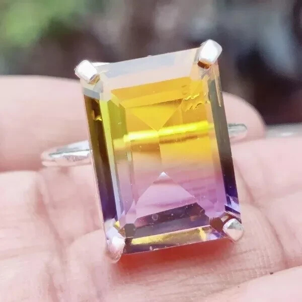 Ametrine Ring Solid 925 Sterling Silver Statement Handmade Women Gift Ring K-59