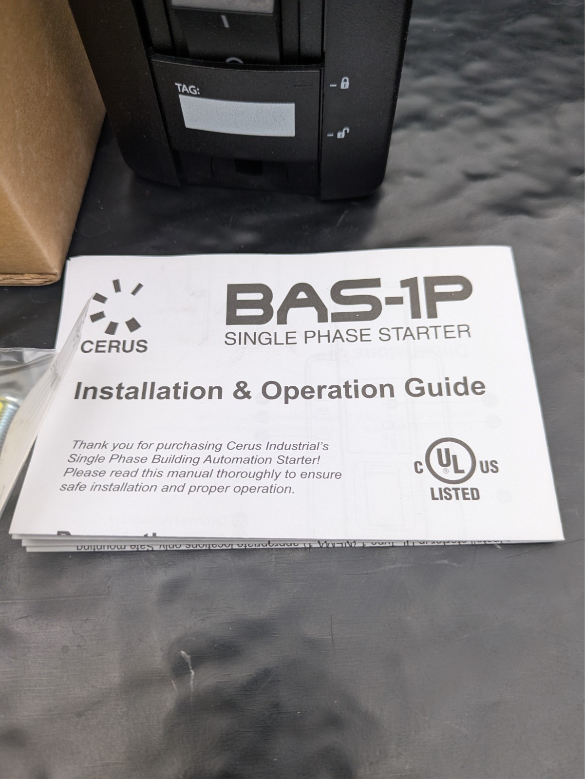 BAS-1P SINGLE PHASE BUILDING AUTOMATION MOTOR STARTER CERUS NEW IN BOX