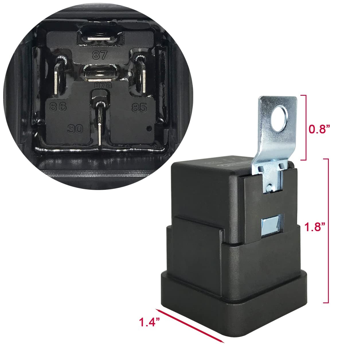 irhapsody 5 Pack 40/30 AMP 12V DC Waterproof Relay Kit with 5 (Standard)