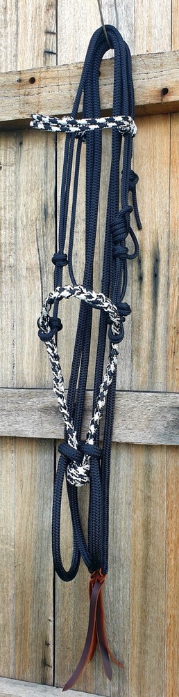 LOPING HACKAMORE with PLAITED ROPE BOSAL, BITLESS BRIDLE