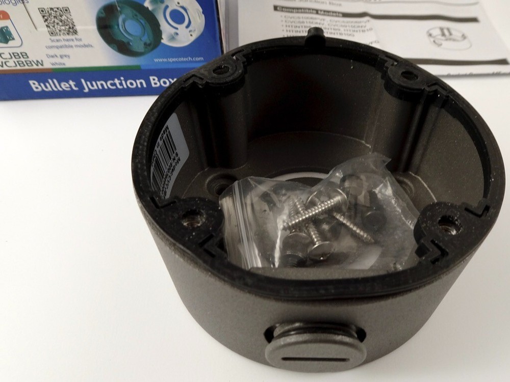 Speco Technologies CVCJBB Dark Grey Bullet Junction Box, NEW IN BOX