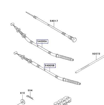 Kawasaki Mule 500 / 520 / 550 NEW Right Left Parking Brake Cable Replacement Set