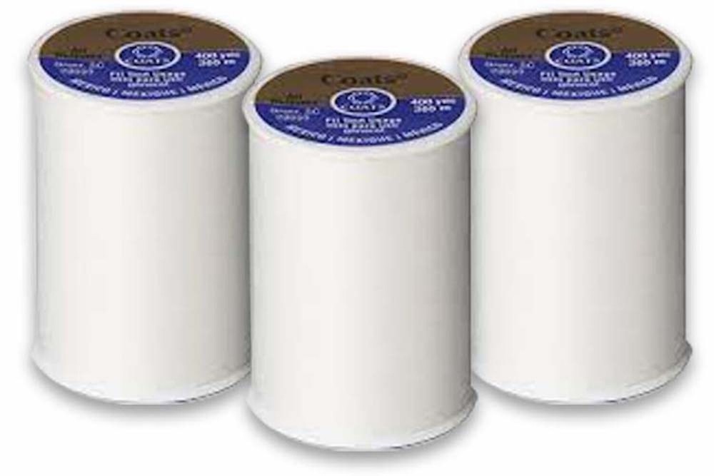 Coats Dual Duty 135 yds. ea Spool Thread White 3 Pack